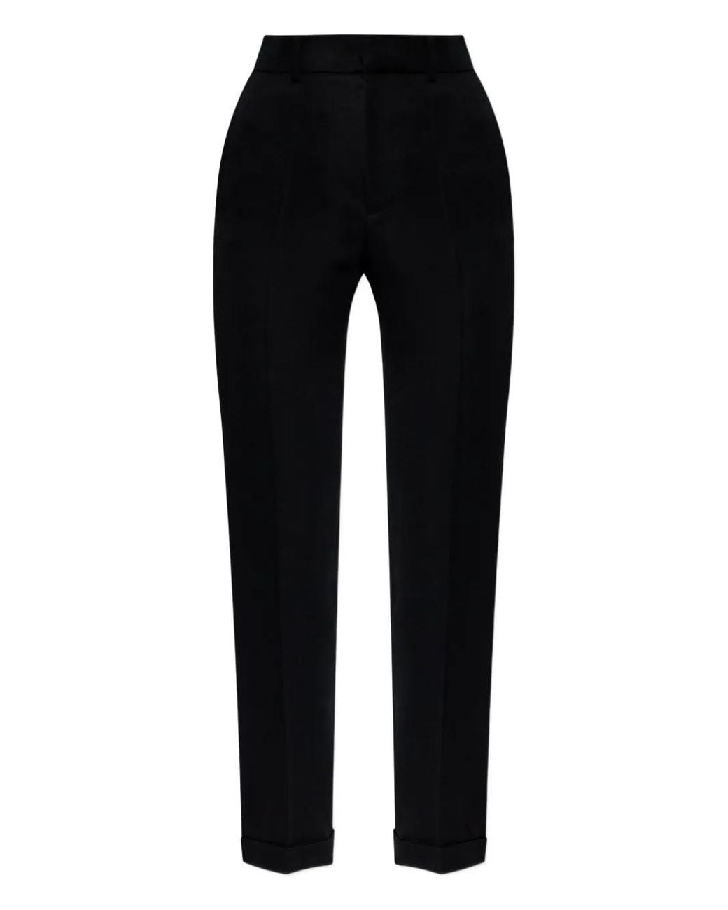 The Attico Black Turn-Up Hem Trousers