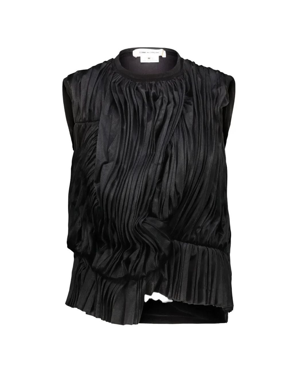 Comme des Garçons Black Pleated Draped Top