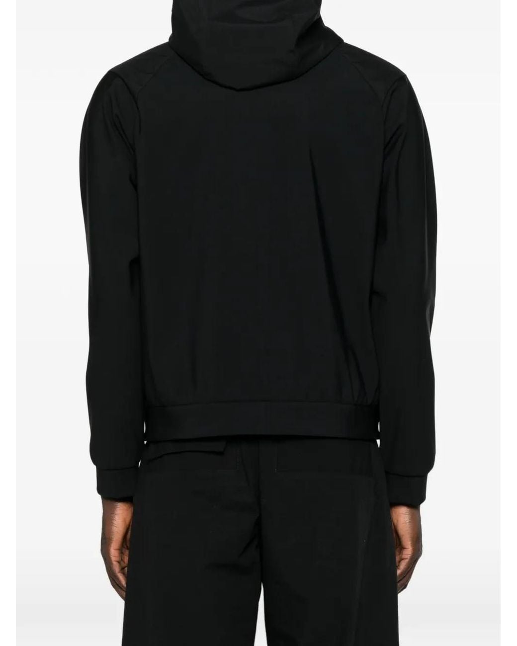 Herno Black Hooded Zip-Up Jacket for men