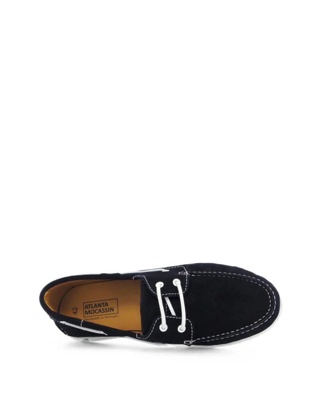 Atalanta Weller White Chaussures Bateau En Daim À Coutures Contrastantes for men