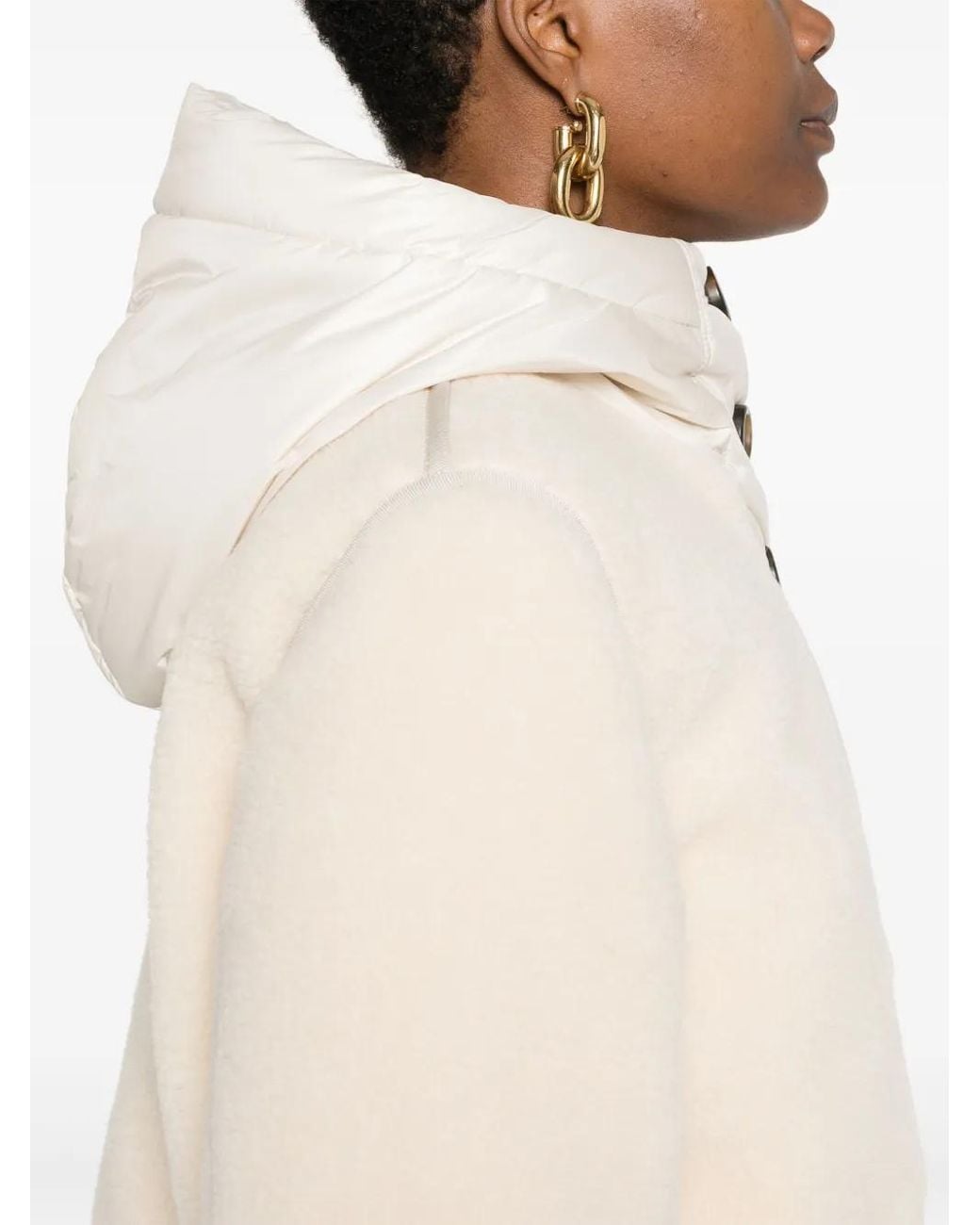 Woolrich Natural Fleece Wool Parka Coat