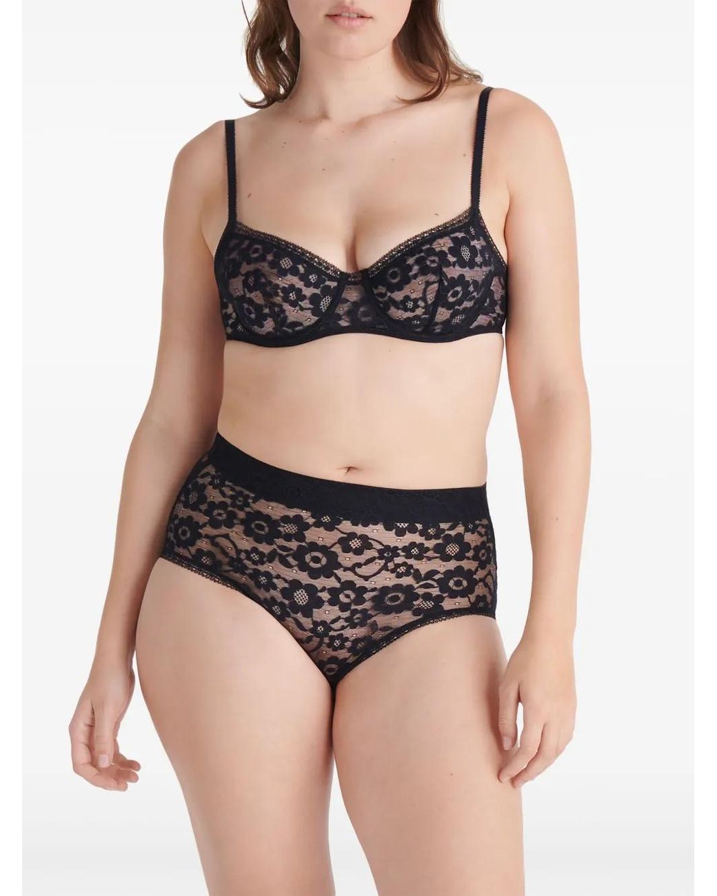 Eres Gray Joyeuse High-Waist Lace Briefs