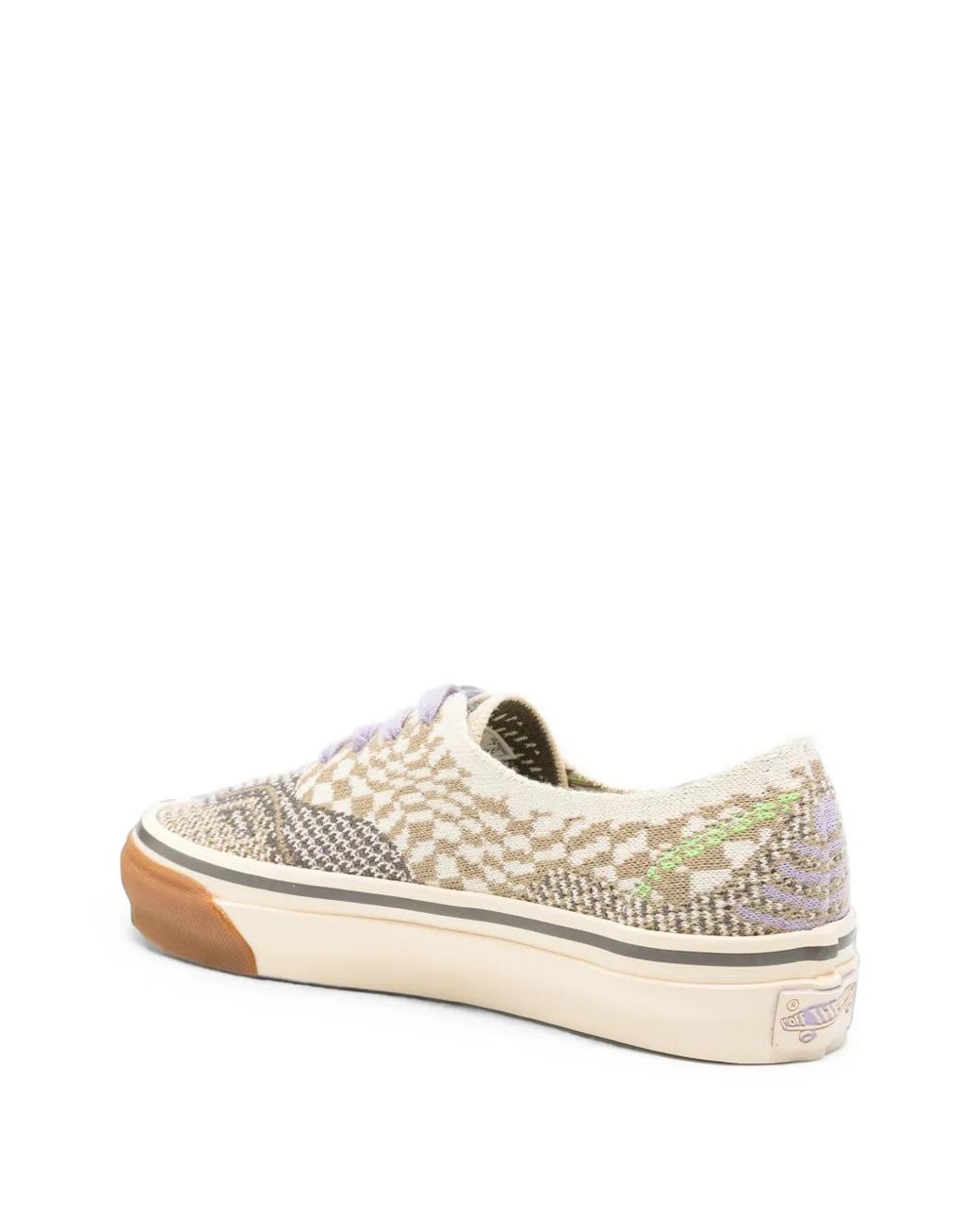 Vans White Lx Authentic Check-Pattern Knit Sneakers for men