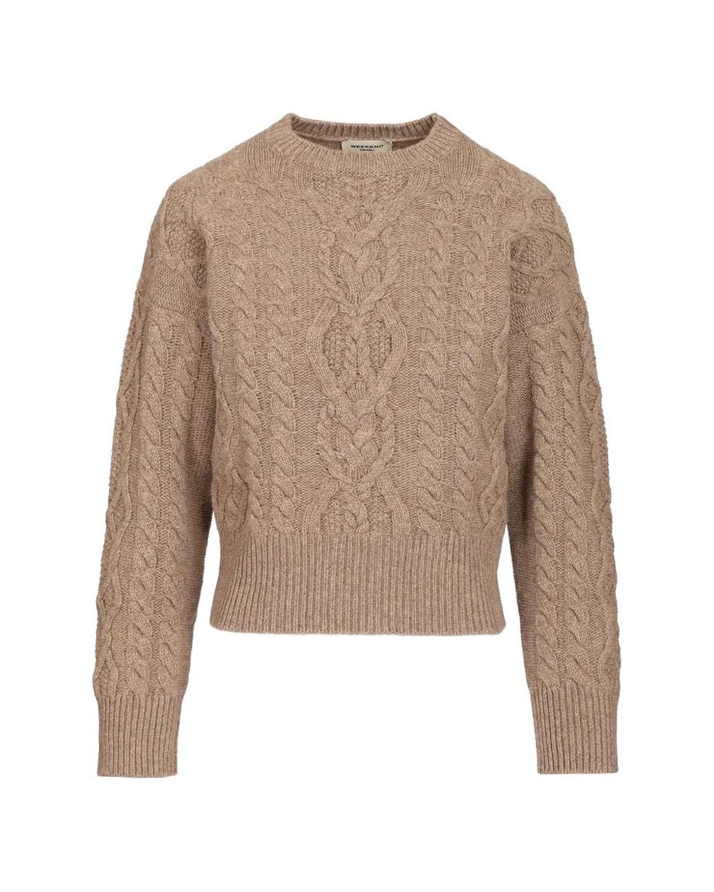 Weekend by Maxmara Natural Cable-Knit Crew-Neck Sweater