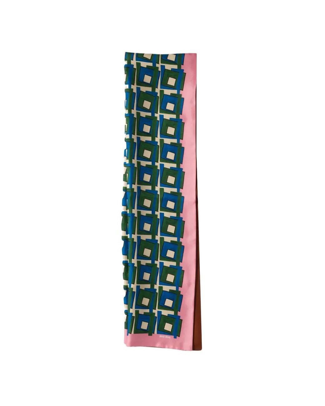 Miu Miu White Printed Silk Scarf