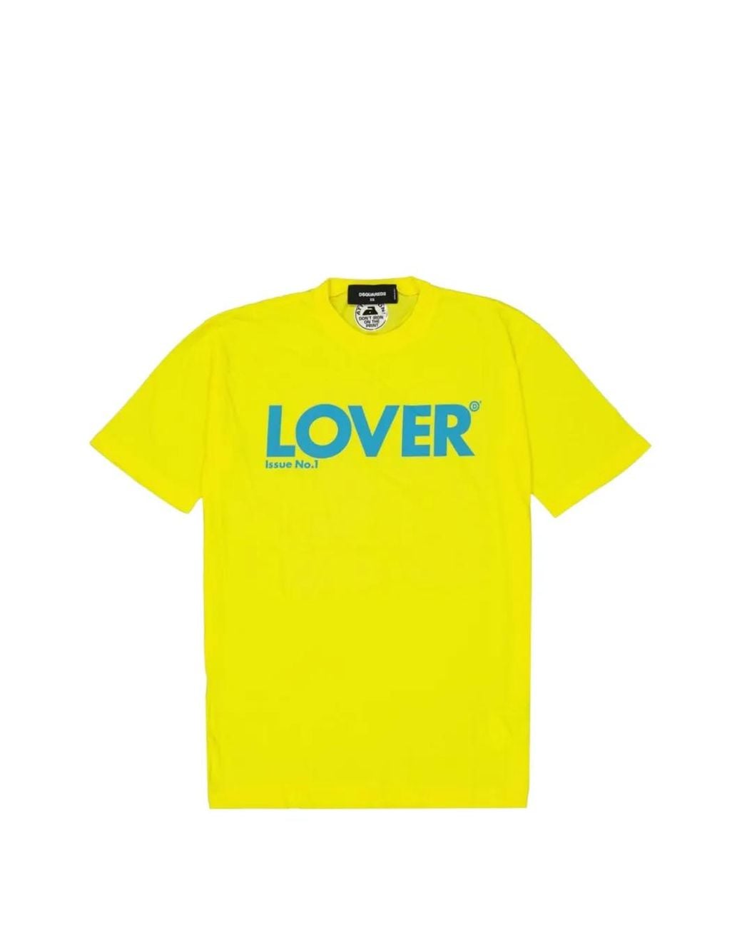 DSquared² Yellow Slogan-Print T-Shirt for men