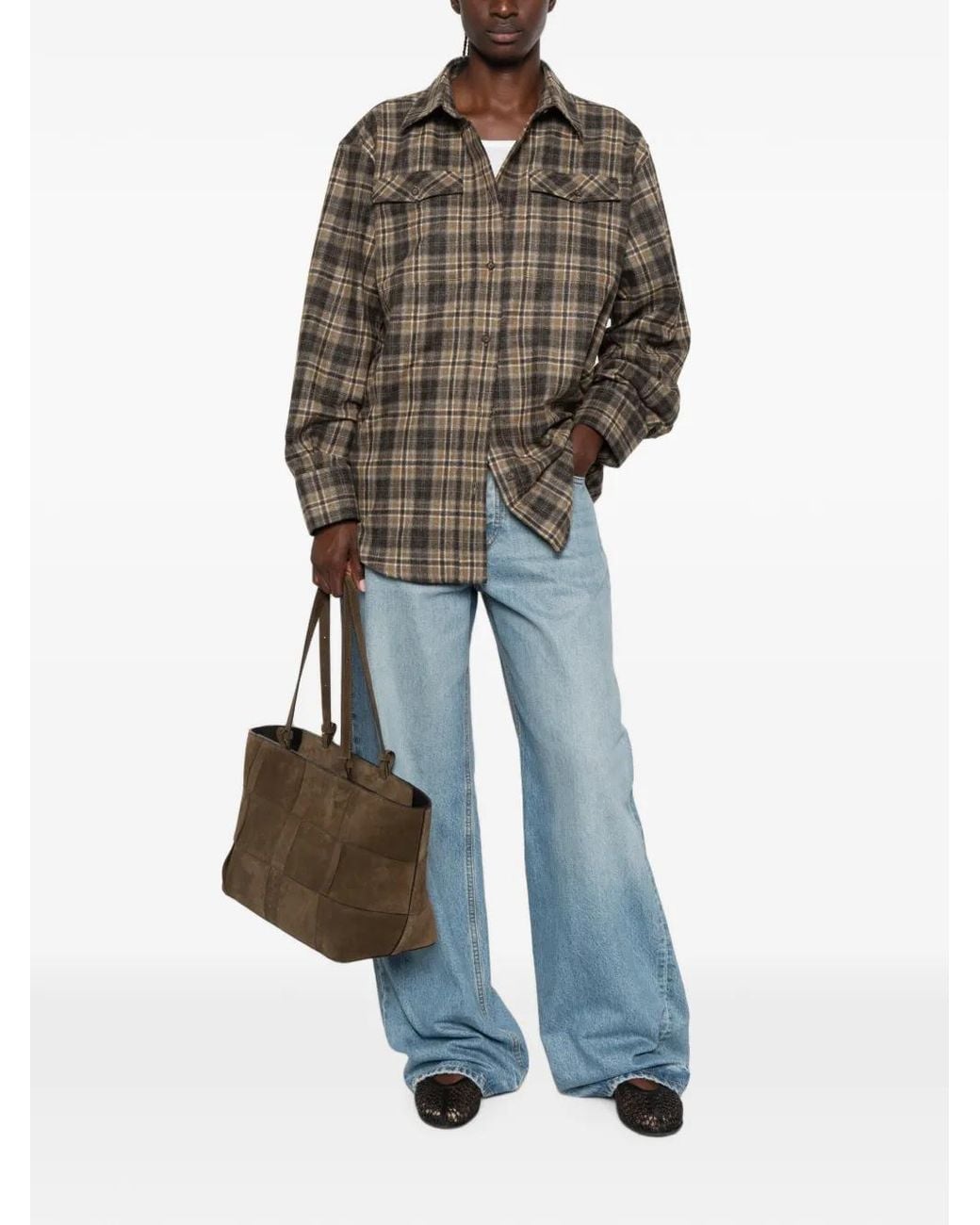 Rohe Gray Western Checked Overshirt