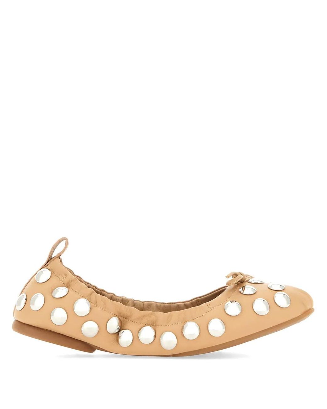 Hogan Natural Stud-Embellished Ballet Flats