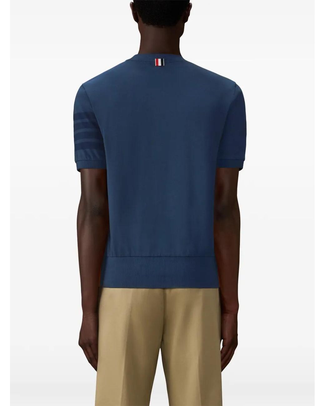 Thom Browne Blue 4-Bar Cotton Jersey T-Shirt for men