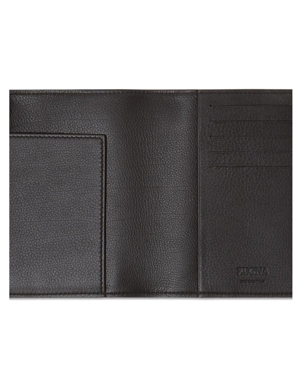 Zegna Black Secondskin Passport Case for men