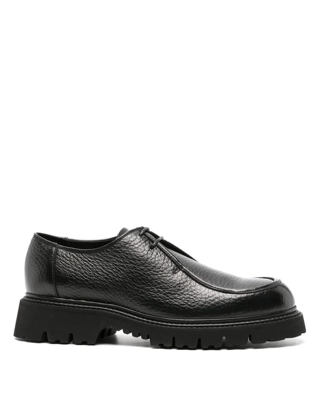 Doucal's Black X Neil Barrett Chuncky Sole Leather Loafers for men