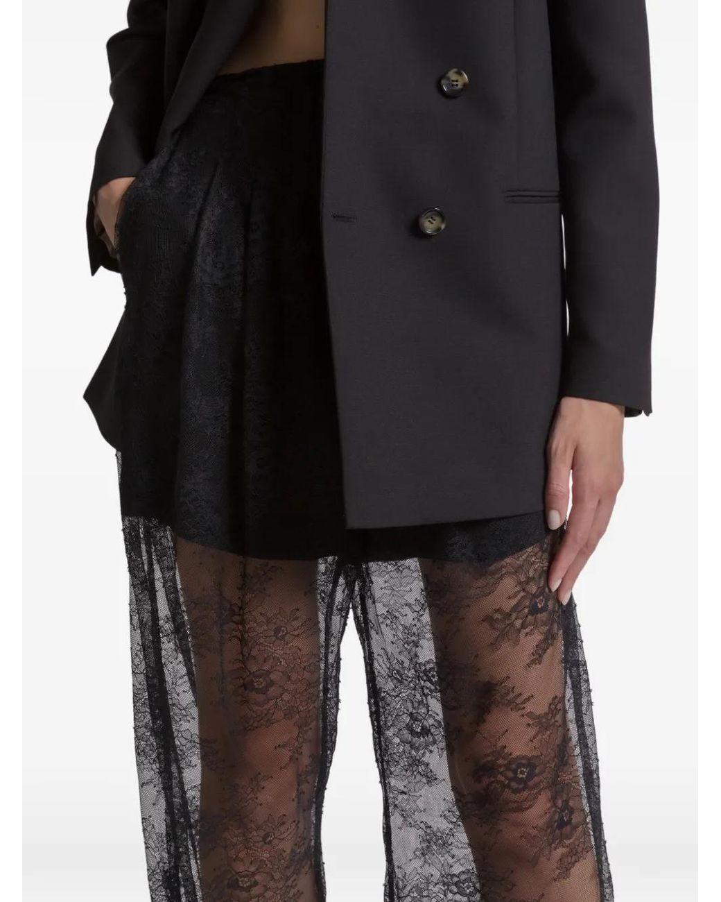 Alberta Ferretti Gray Lace Trousers
