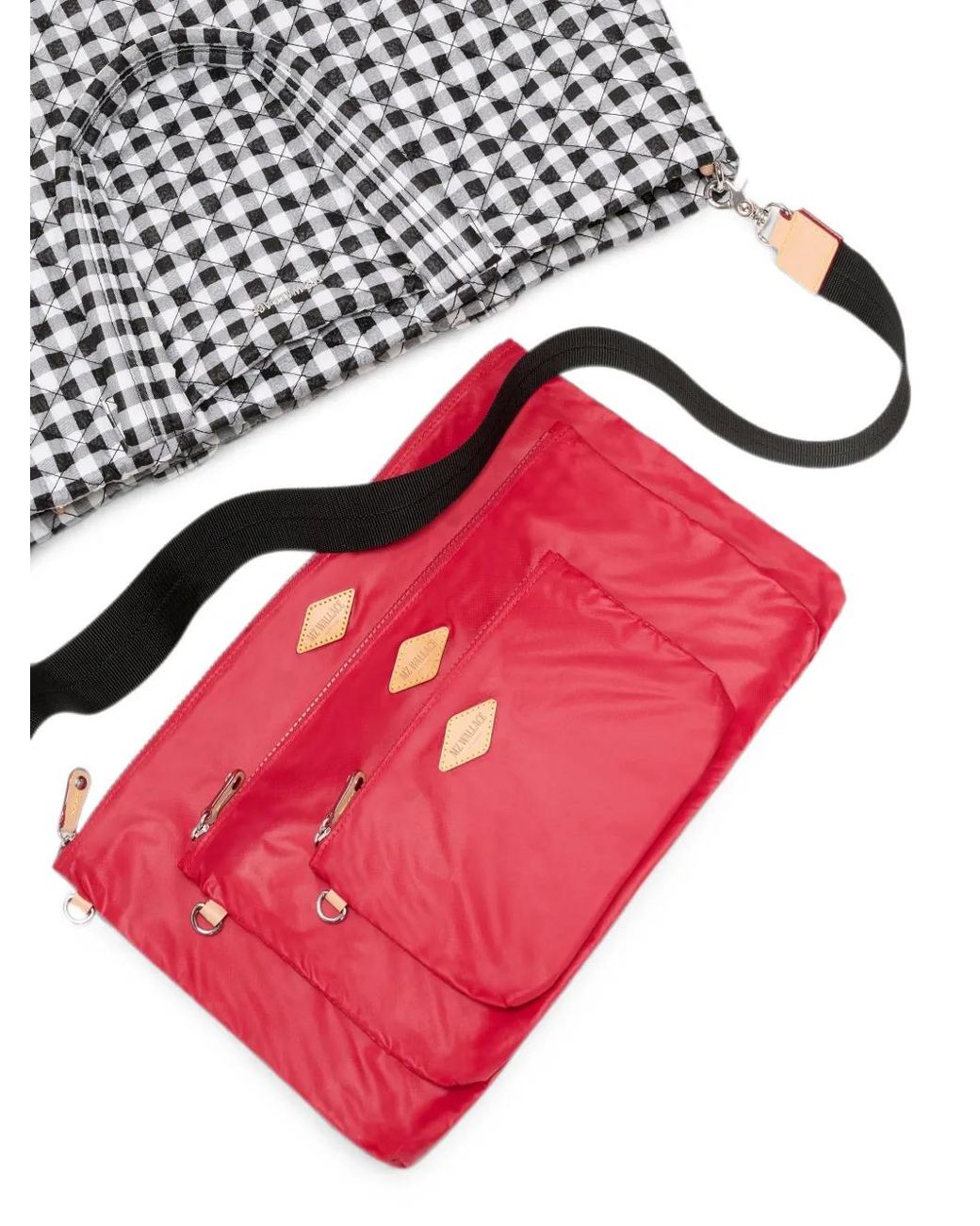 MZ Wallace Black Large Metro Deluxe Gingham Quilted Tote Bag