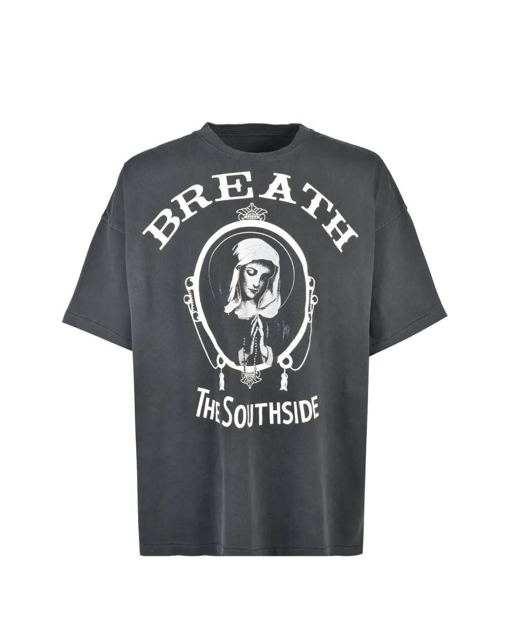 BREATH Black Graphic-Print T-Shirt for men