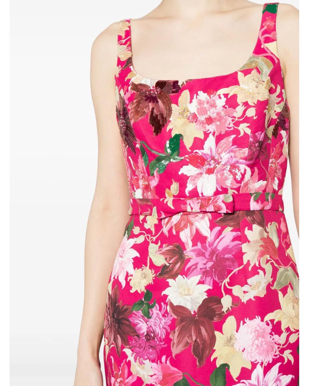 Sachin & Babi Pink Lana Floral-Print Gown