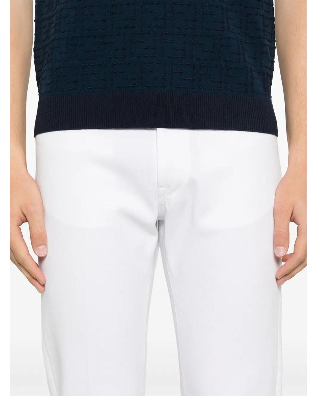 Vaqueros Con Bordado Ff Fendi de hombre de color White