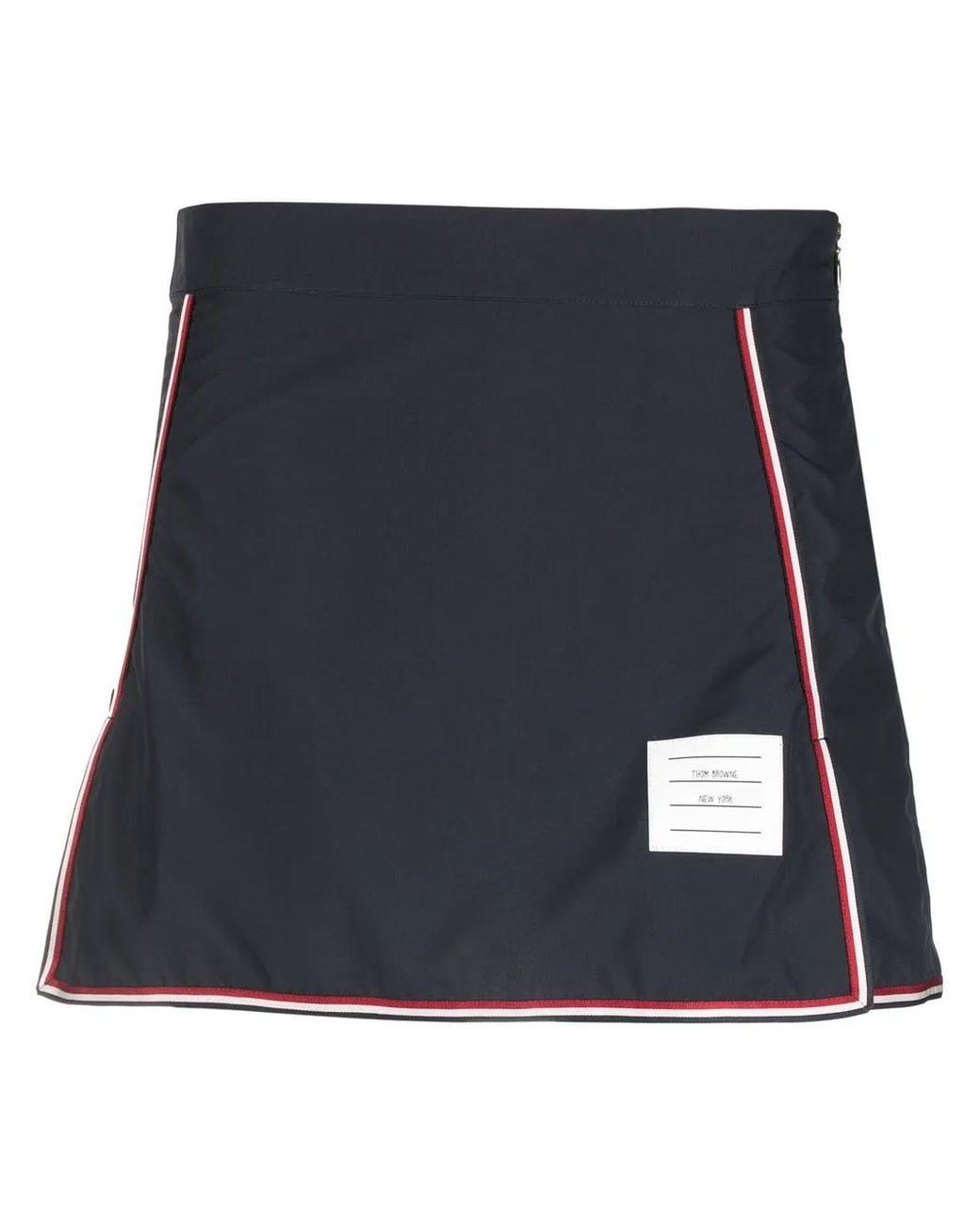 Thom Browne Blue Structured Midi Skirt With Contrasting Piping