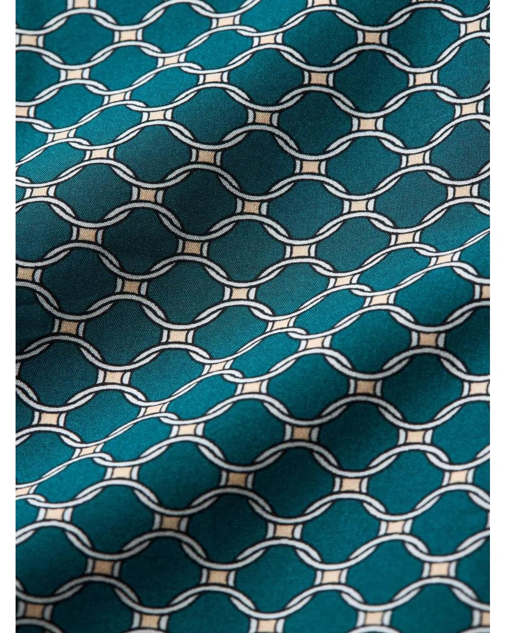 Orlebar Brown Blue Maitan Geometric-Print Camp-Collar Shirt for men