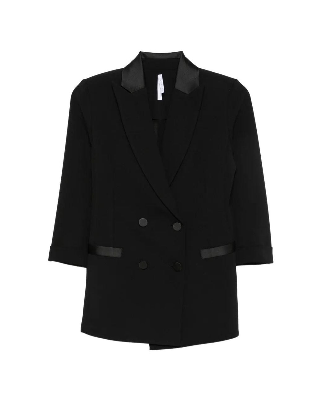 Imperial Black Double-Breasted Peak-Lapel Jacket