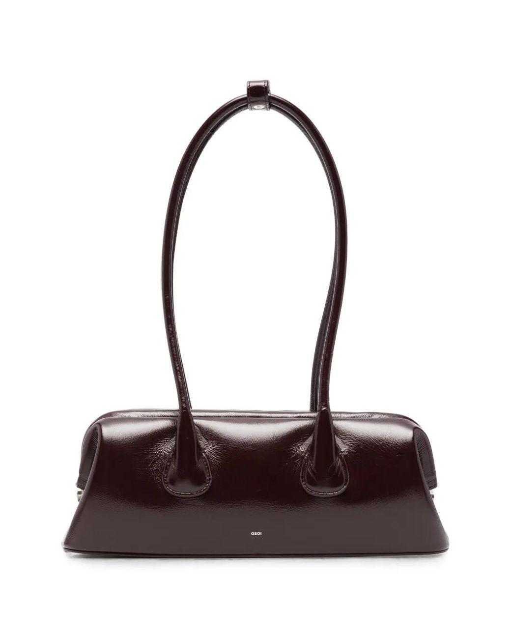 OSOI White Mini Boat Wide Leather Shoulder Bag
