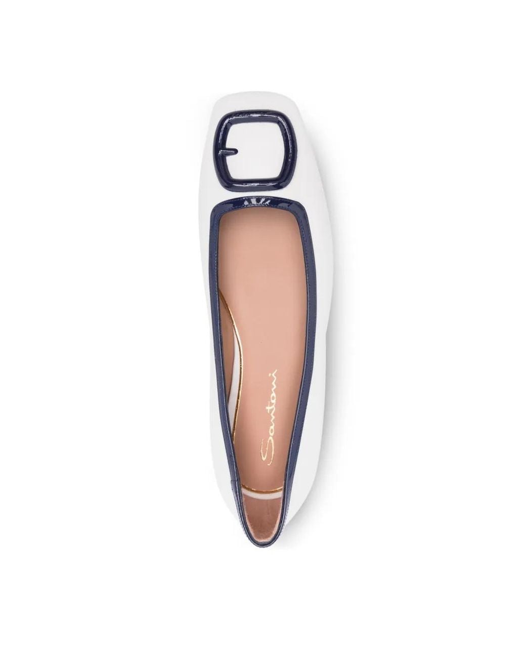Santoni White "Atena" Ballet Flat Shoes