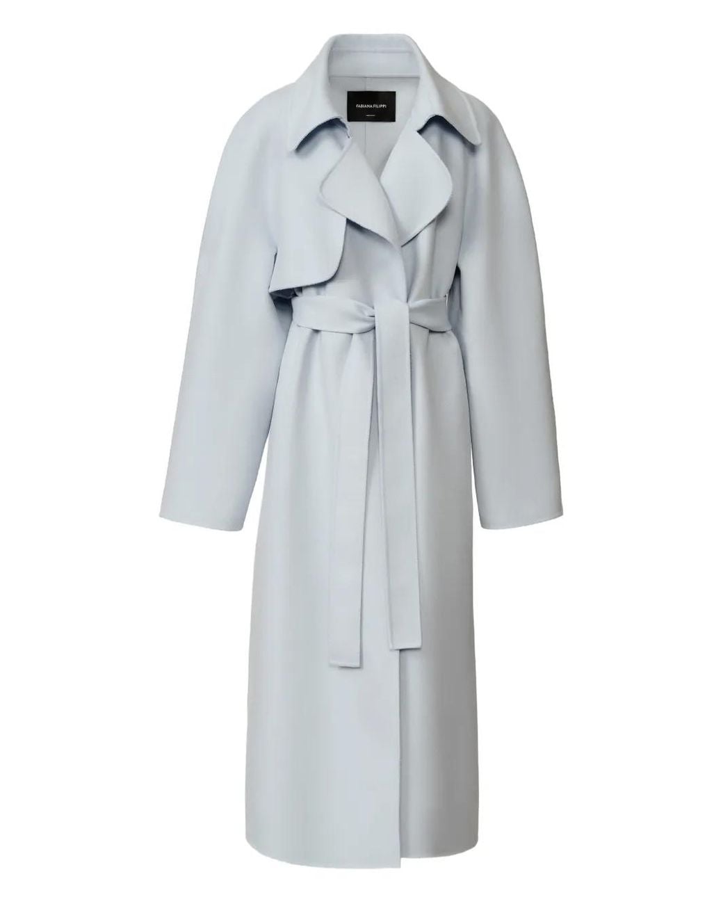Fabiana Filippi Gray Belted Overcoat