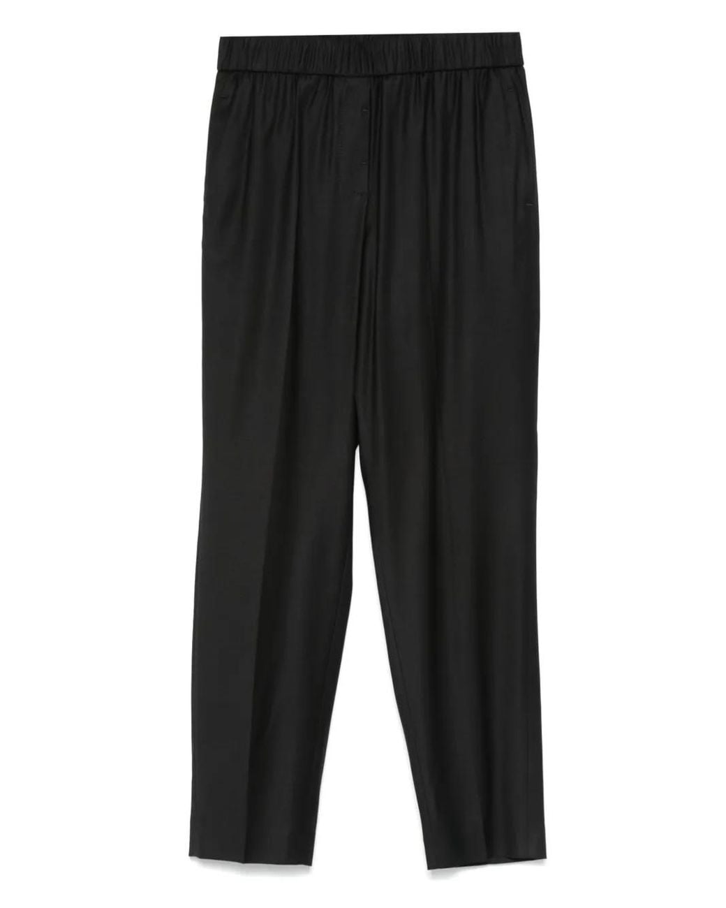 Peserico Black Elastic-Waist Trousers