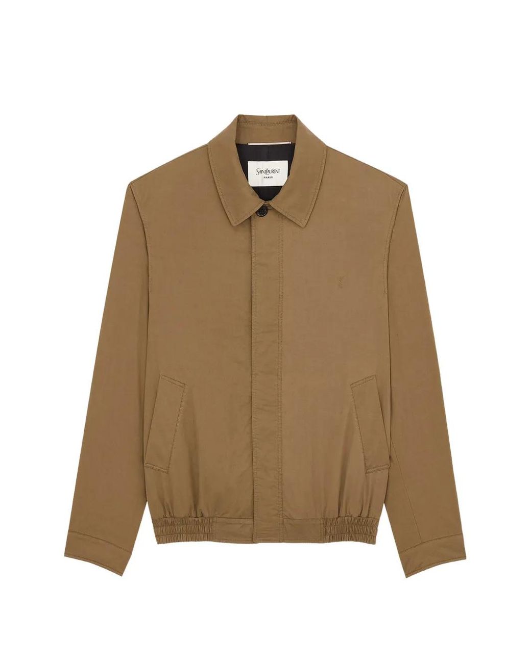 Saint Laurent Natural Cassandre Taupe Button Jacket for men