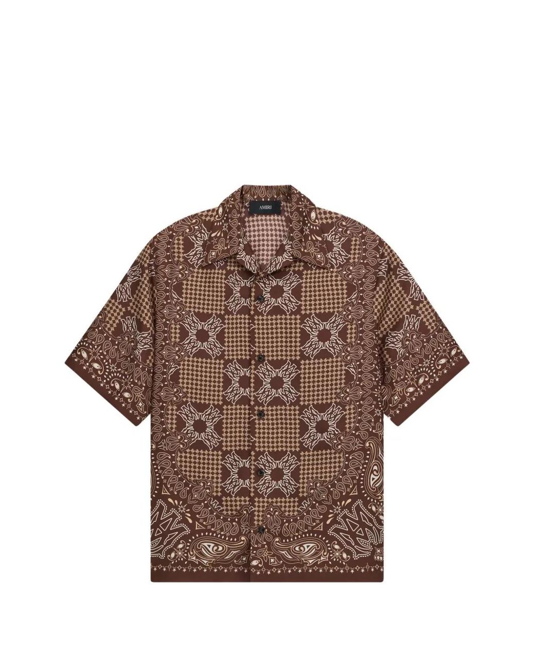 Amiri Brown Ma Check Camp Shirt for men