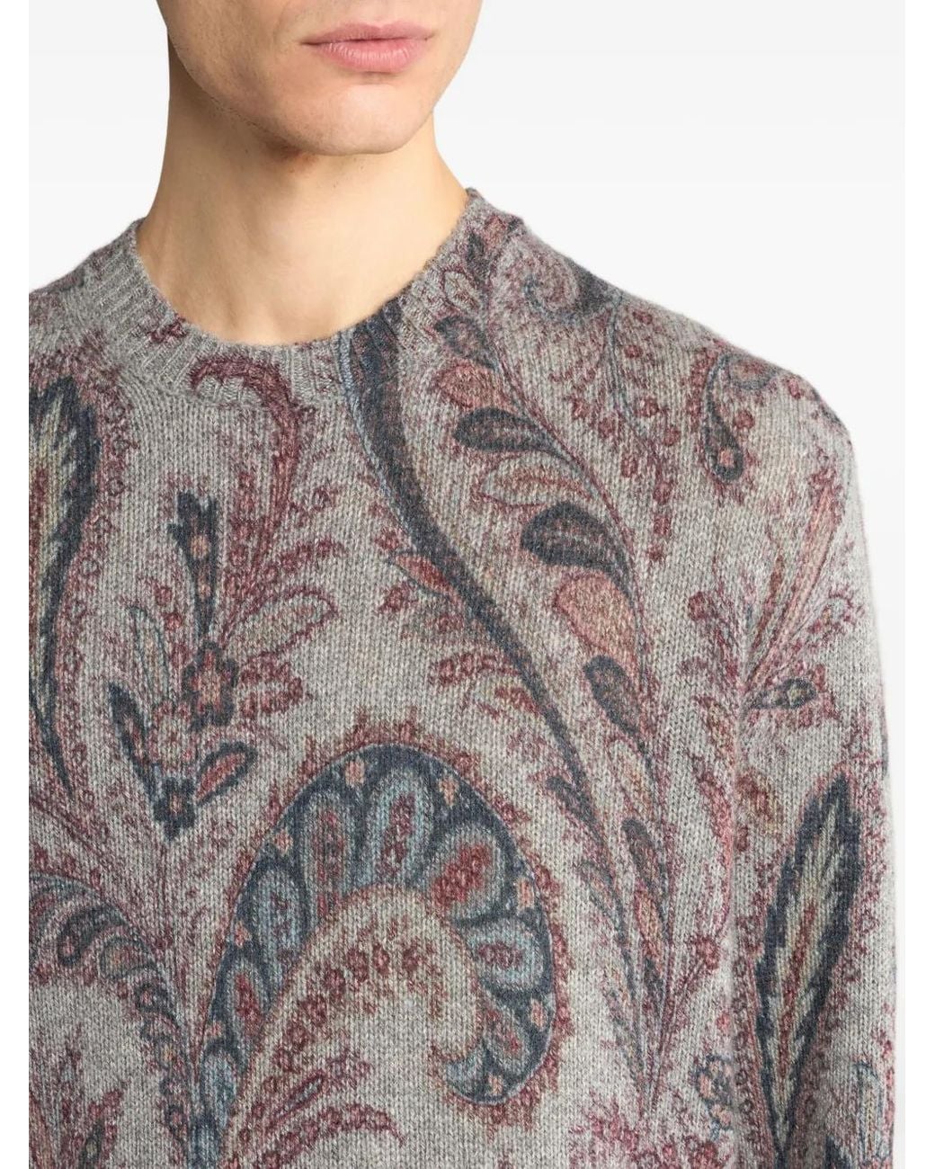 Etro Gray Cashmere Jumper for men