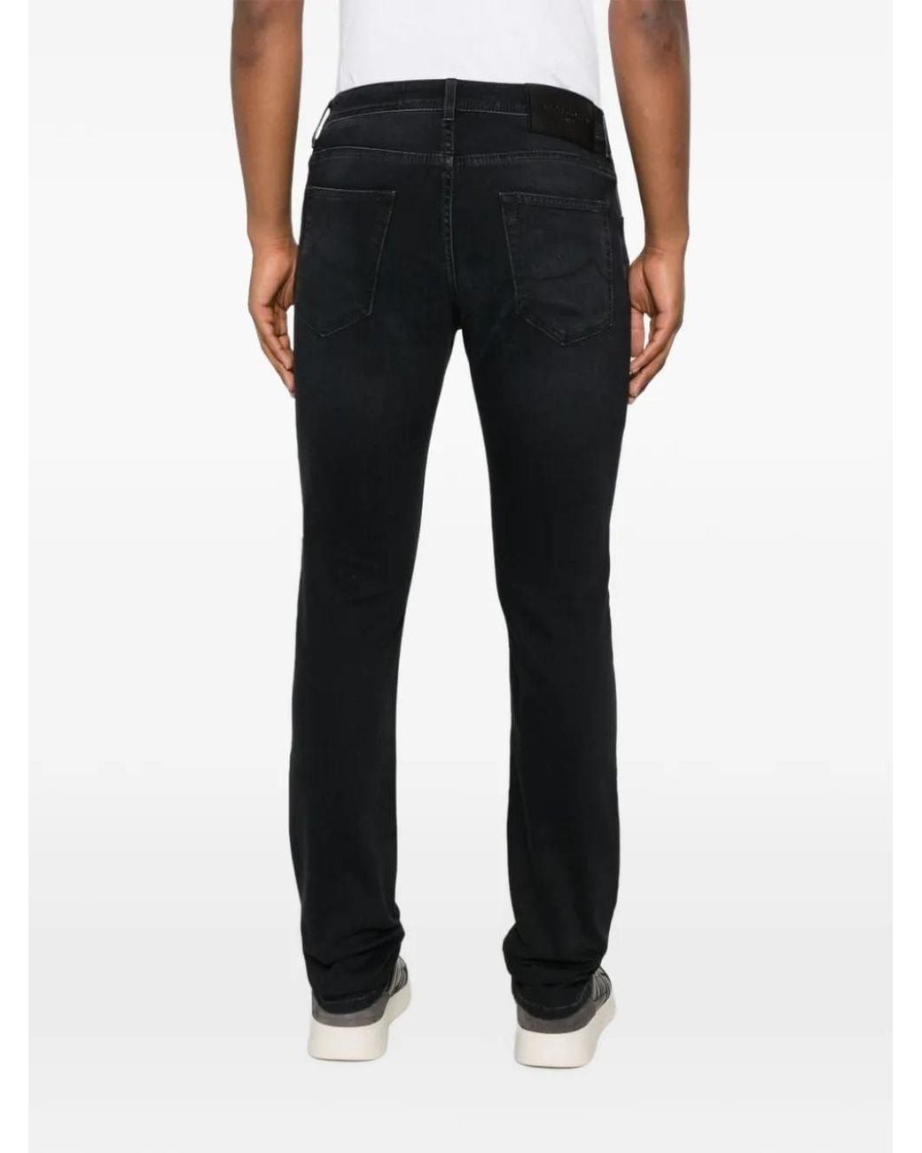 Jacob Cohen Black Faded-Effect Slim-Fit Jeans for men