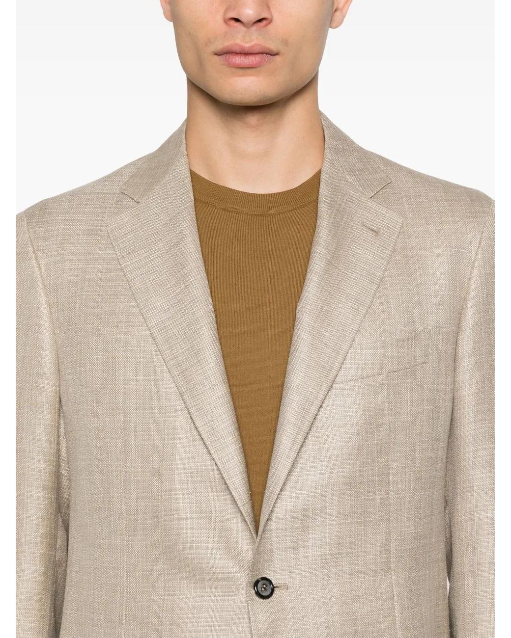 Canali Natural Single-Breasted Blazer for men