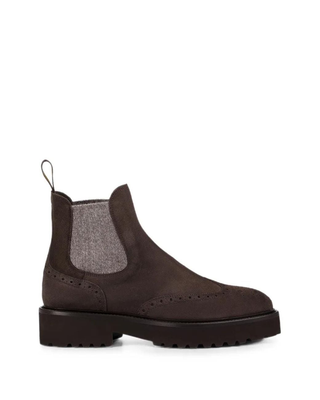 Doucal's Brown Beatle Suede Chealsea Boots