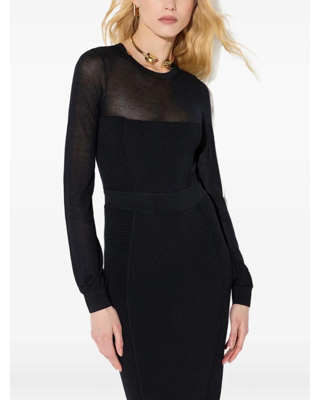 Elisabetta Franchi Blue Knit Dress With 3D Effects
