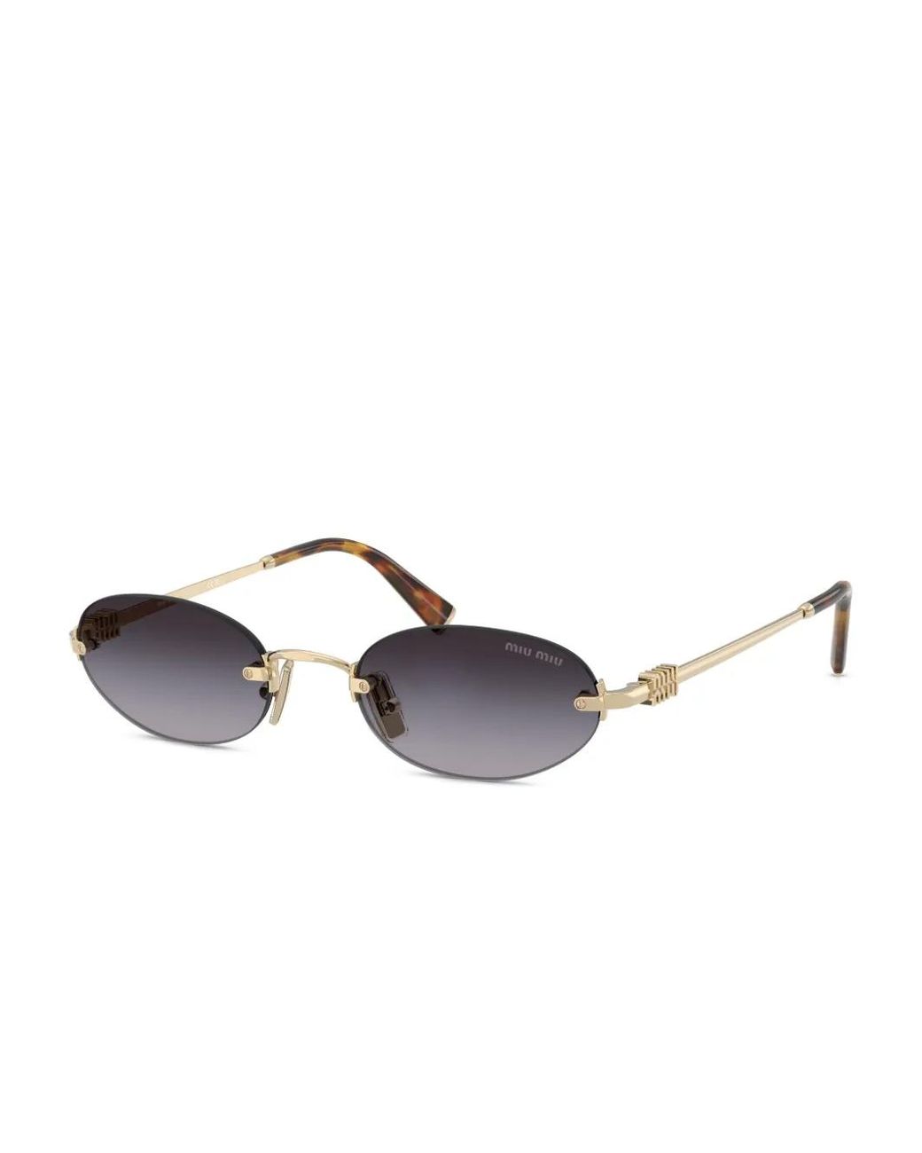 Miu Miu Metallic Oval-Frame Sunglasses