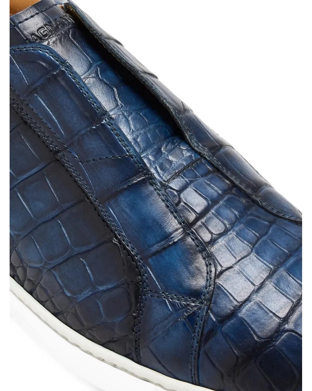 Magnanni Shoes Blue Slip-On Sneakers for men
