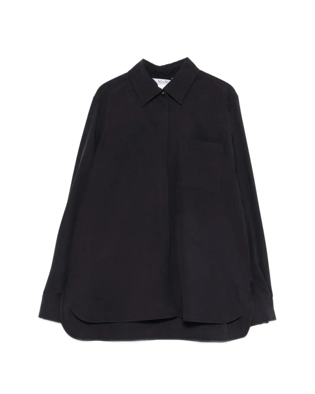 Max Mara Black Breast-Pocket Long-Sleeve Shirt