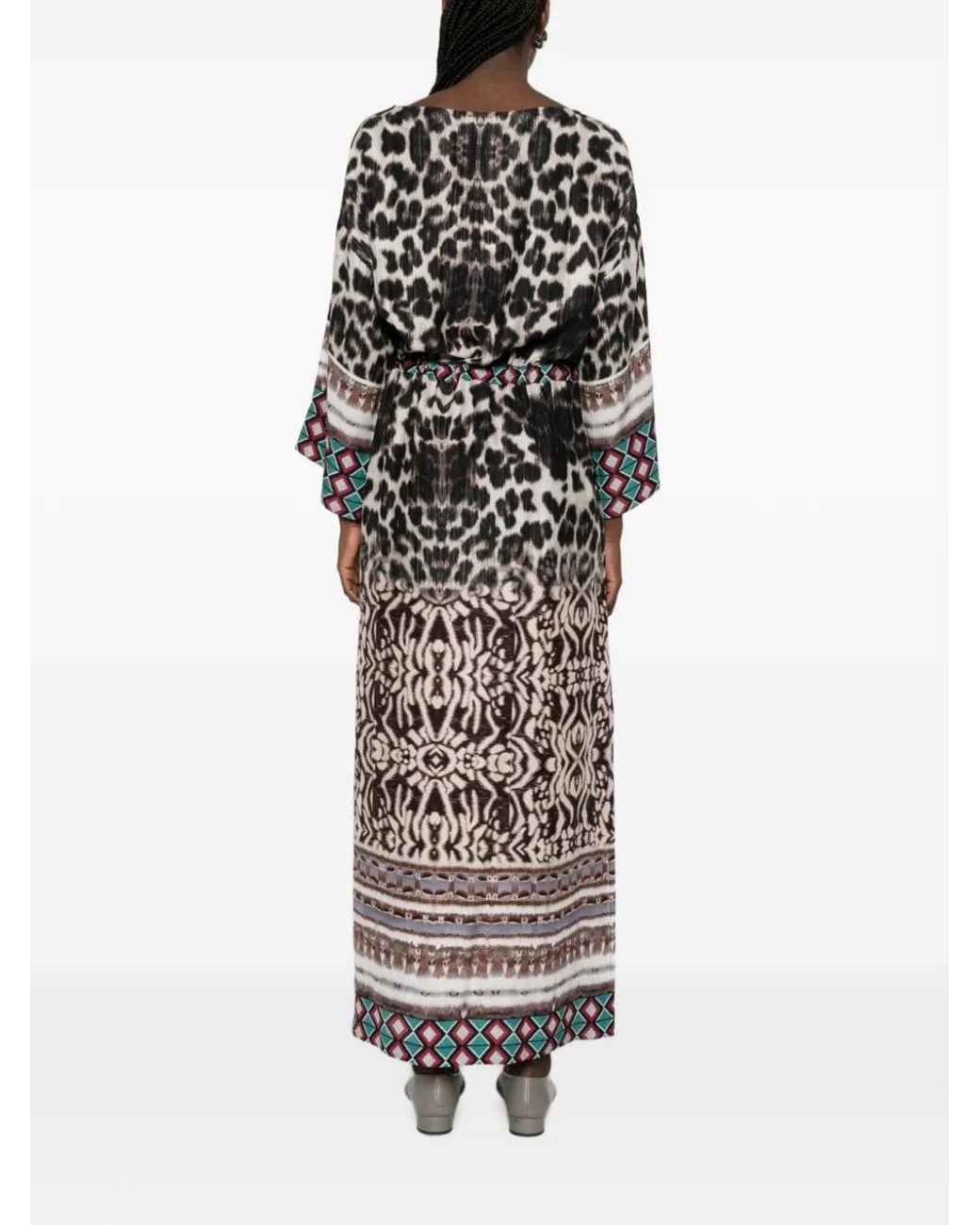 Pierre Louis Mascia White Leopard-Print Silk Maxi Dress