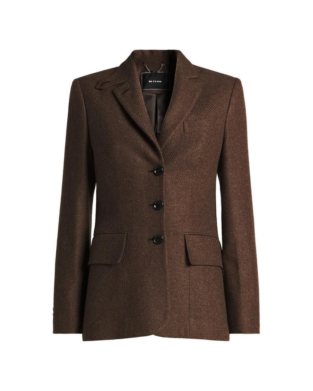 Kiton Brown Single-Breasted Notch-Lapels Blazer