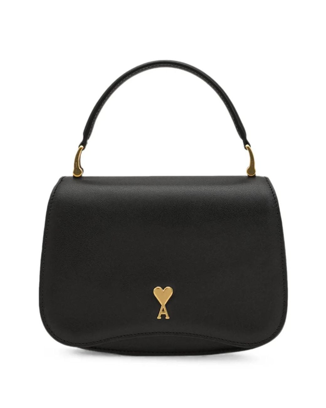 AMI Black Cowhide Leather Paris Paris Top Handle Bag