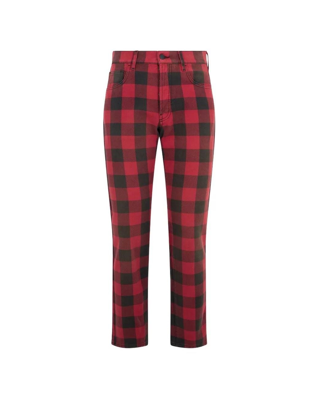 Moschino Red Jean Cigarette À Carreaux for men