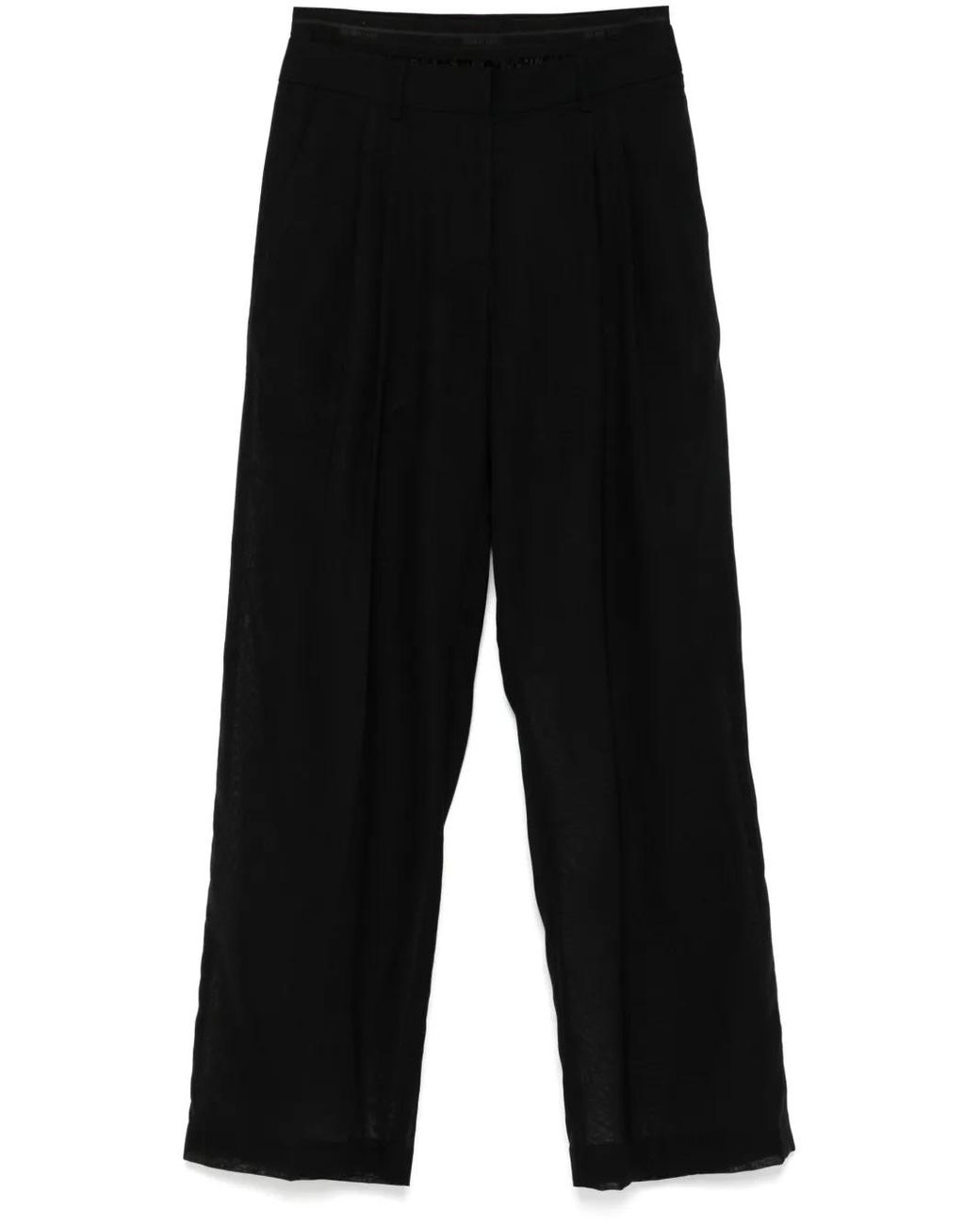 Helmut Lang Black Dbl Pleated Pant.Woo