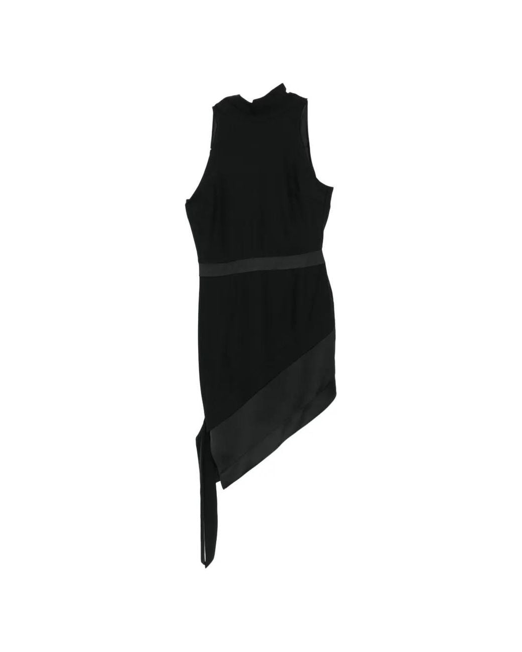 Carla G Black Asymmetric Bow-Detail Dress