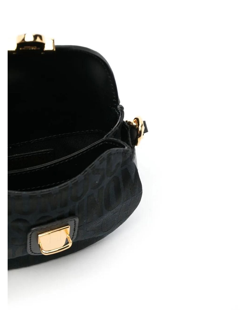 Moschino Black Logo Stamp Monogram Shoulder Bag