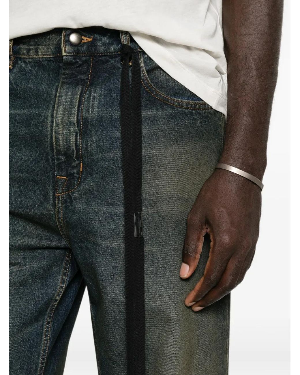 Ann Demeulemeester Gray Faded Wide-Leg Jeans for men