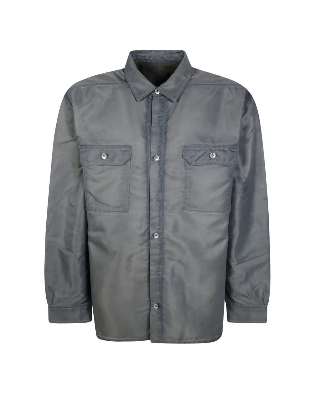 Rick Owens Gray Jumbo Padded Overshirt for men