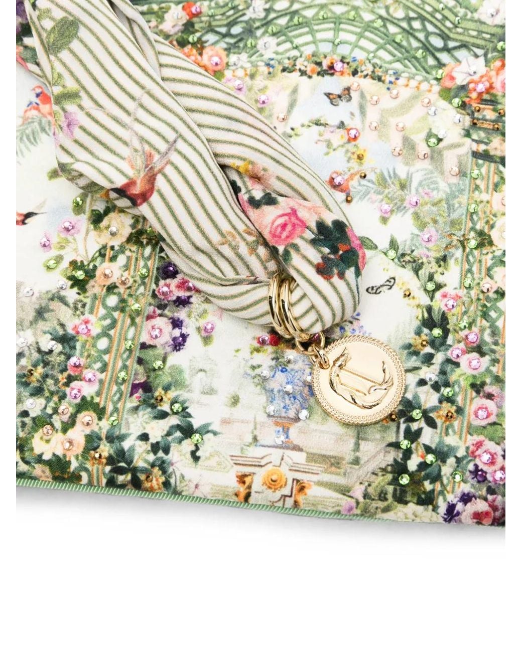 Camilla Metallic Pochette Scarf Imprimé Foulard À Fleurs