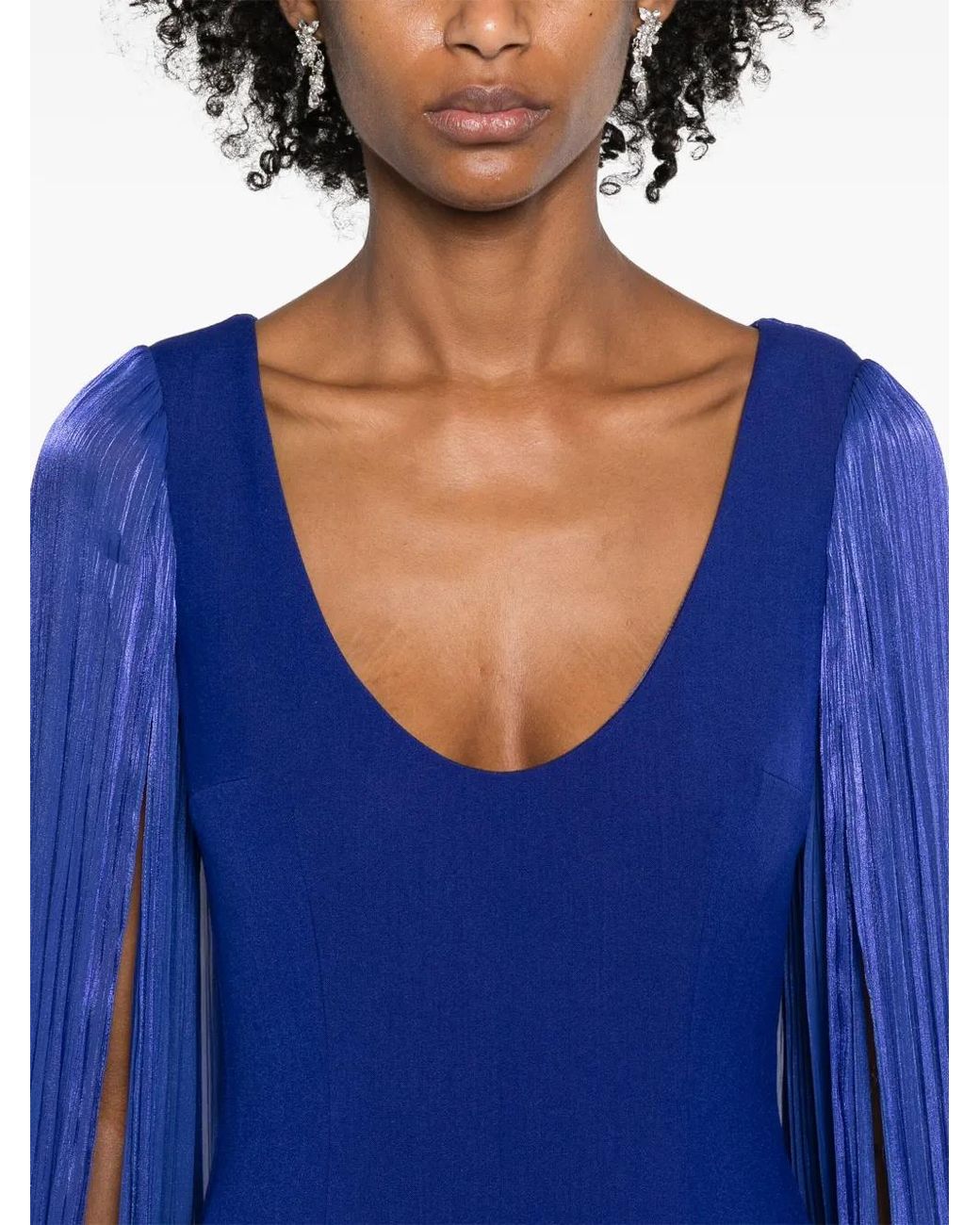 V:PM ATELIER Blue Charlotte Cape-Insert Gown