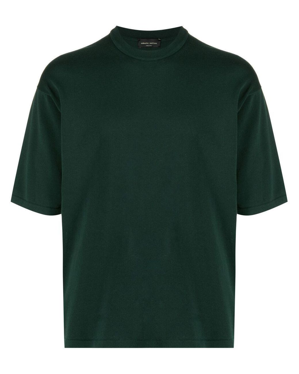 Roberto Collina Short-sleeved Cotton T-shirt in Green for Men - Lyst