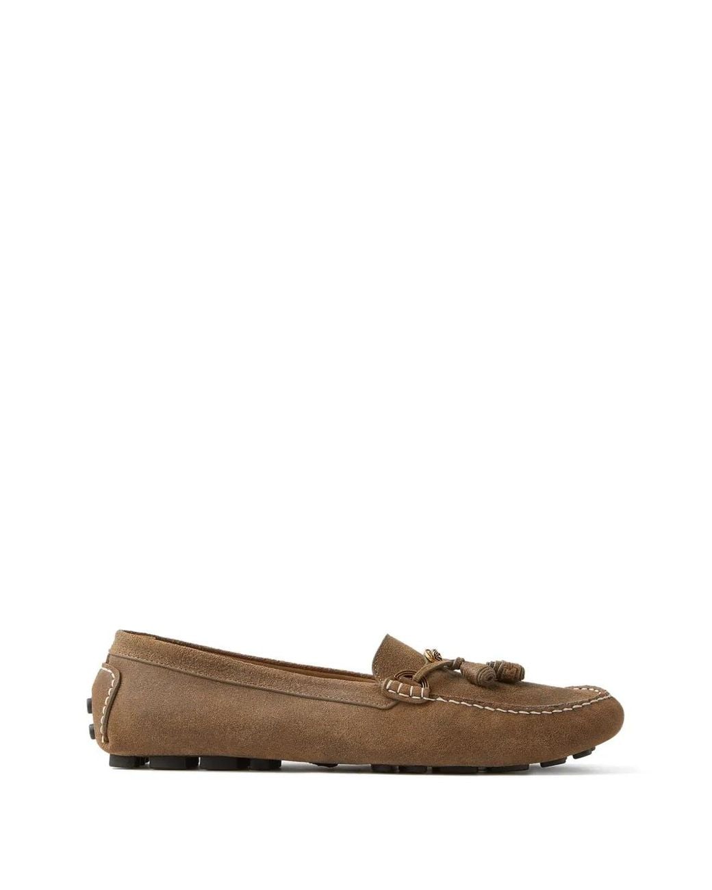 Versace White Robin Suede Driver Shoes for men